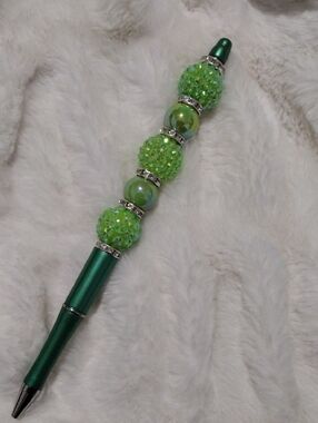 Green Beaded Crystal Ballpoint Pen